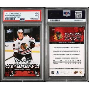 2023 Upper Deck 2008-09 Retro Young Guns #T47 Connor Bedard Rookie (RC) PSA 9